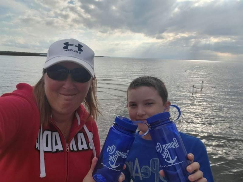 Melissa and her son with LC Sports Bottles